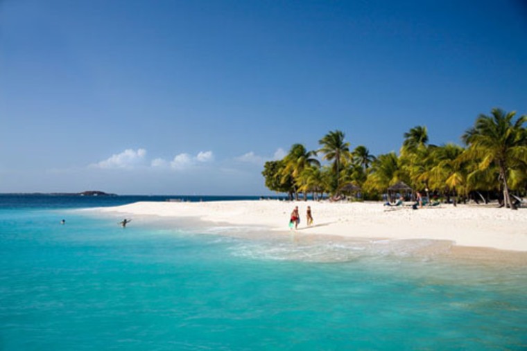 Stunning beach at Palm Island in the Grenadines Caribbean